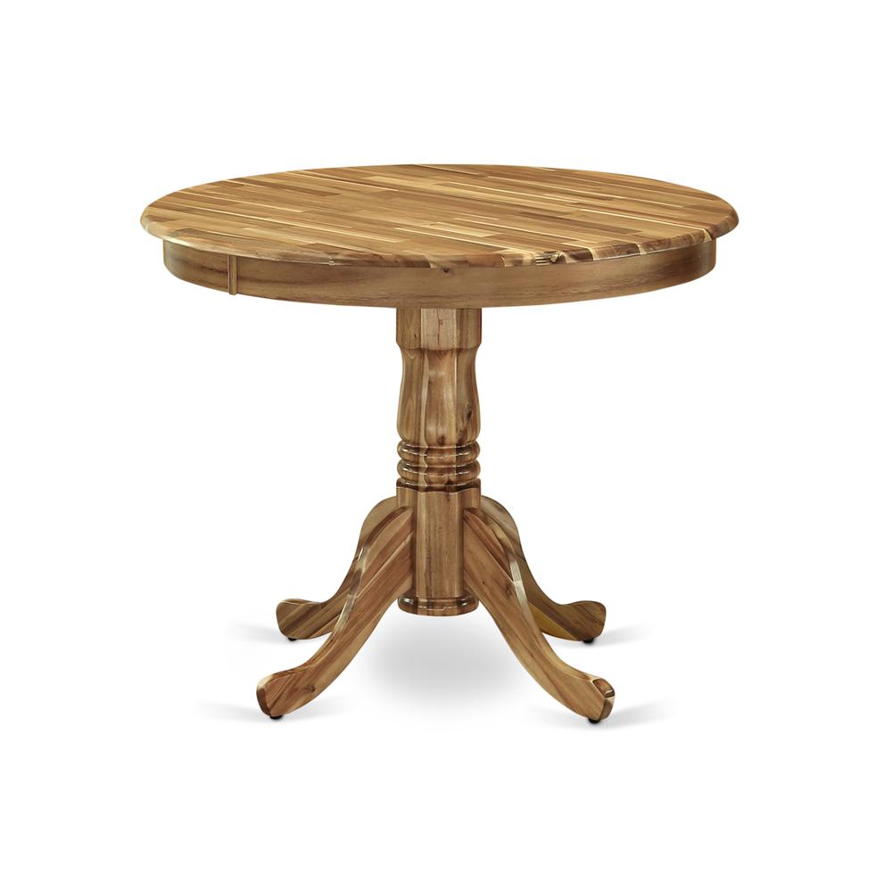 Antique Dining Room Table - Round kitchen Table Top with Pedestal Base, 36x36 Inch, Natural
