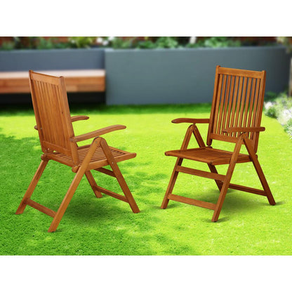 Wooden Patio Chair Natural Oil set of 2 , BCNC5NA