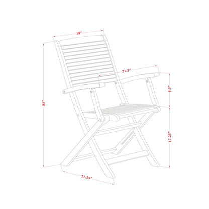 5 Piece Outdoor Patio Dining Sets Consist of an Oval Acacia Table