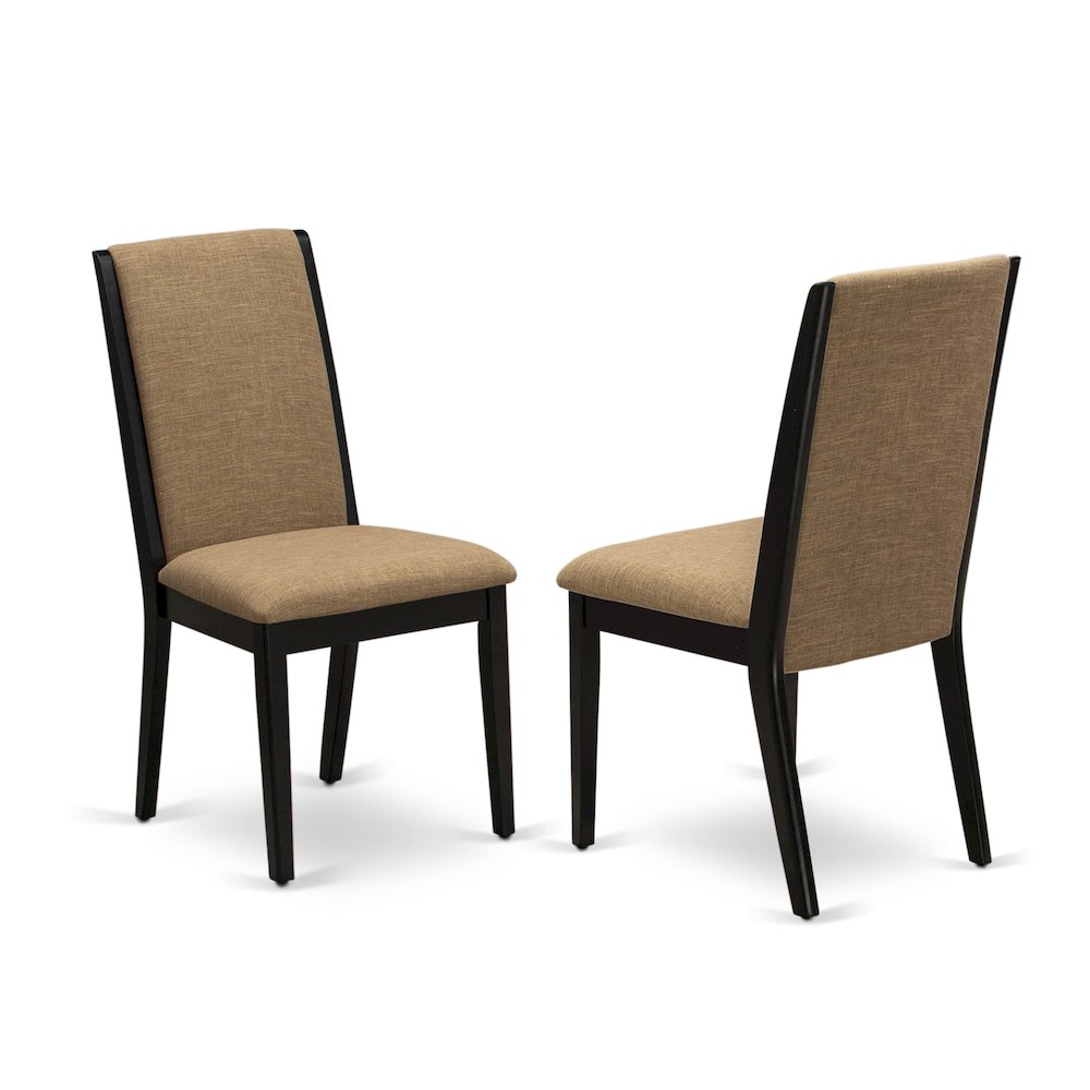 East West Furniture LALA9-81-47 9 Piece Dining Table Set Includes a Rectangle Removable Leaf Kitchen Table and 8 Light Sable Linen Fabric Upholstered Chairs, 42x92 Inch, Walnut