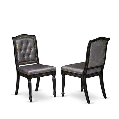 7 piece Dining Room Set of a Dinner Table and 6 Modern Dining Chairs