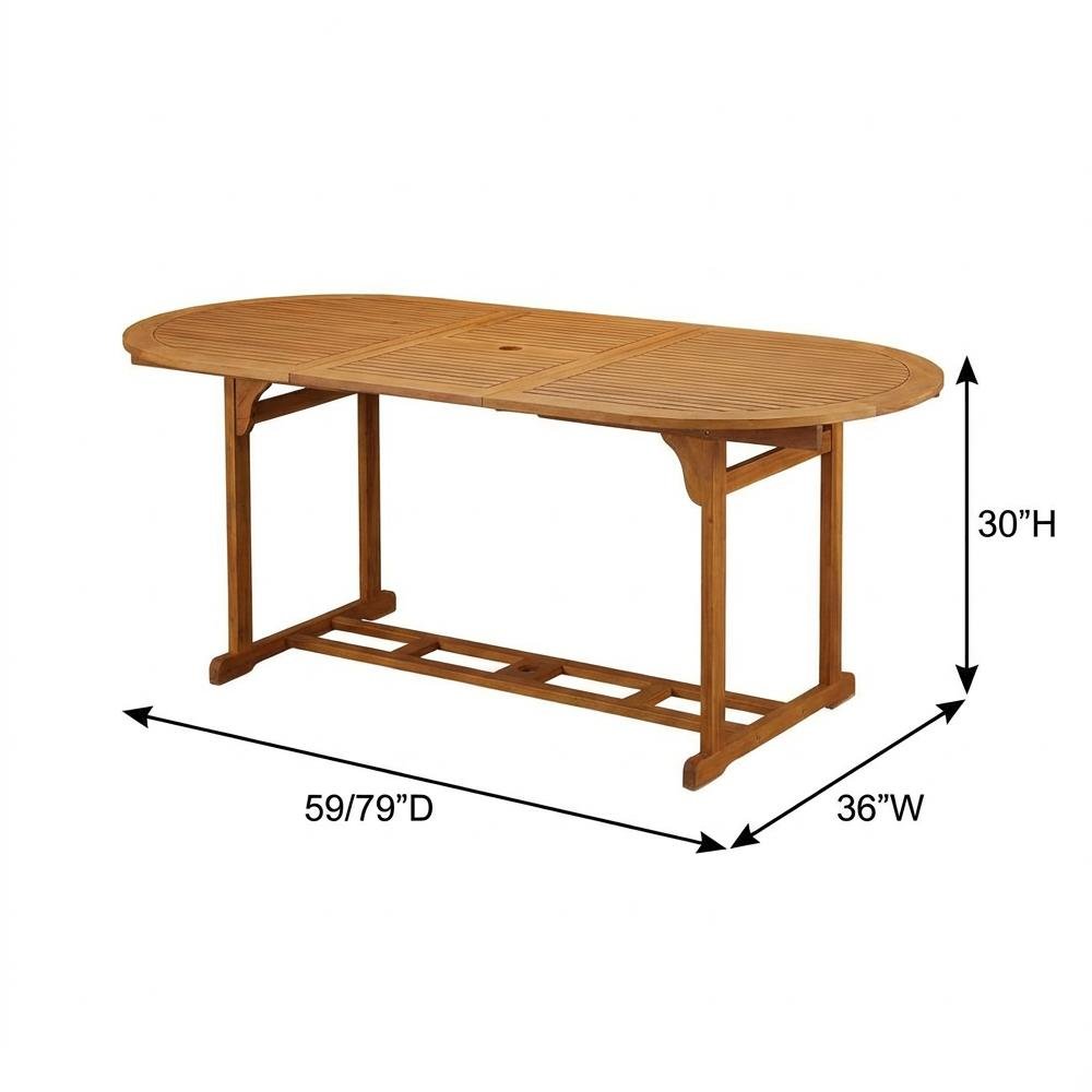 7-Piece Outdoor Patio Dining Set Nature-Tone Oil Finish Durable Wood Seating