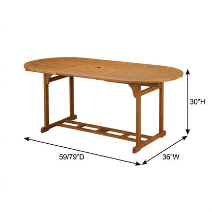 7-Piece Outdoor Patio Dining Set Nature-Tone Oil Finish Durable Wood Seating