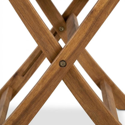 Oil-Finish Wooden Outdoor Patio Chair Set of 2 - Durable Finish, Foldable Design