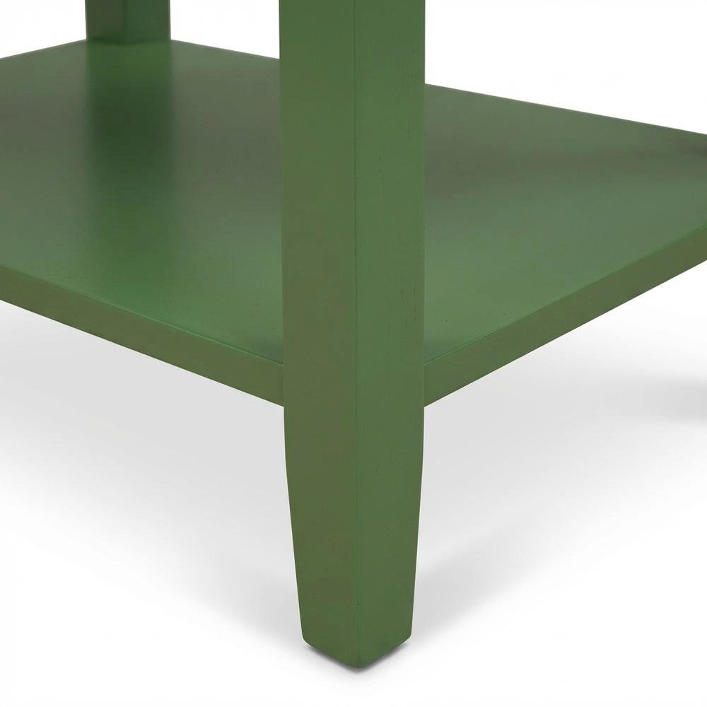 Clover Green Nightstand with Wooden Drawer and Sturdy Construction for Bedroom