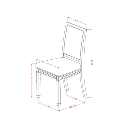 7 piece Dining Set consists of a Dining Table and 6 PU Leather Kitchen Chairs
