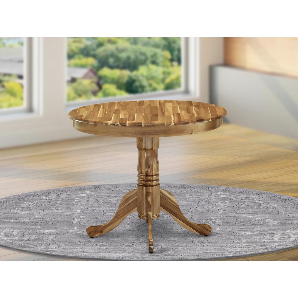 Antique Dining Room Table - Round kitchen Table Top with Pedestal Base, 36x36 Inch, Natural