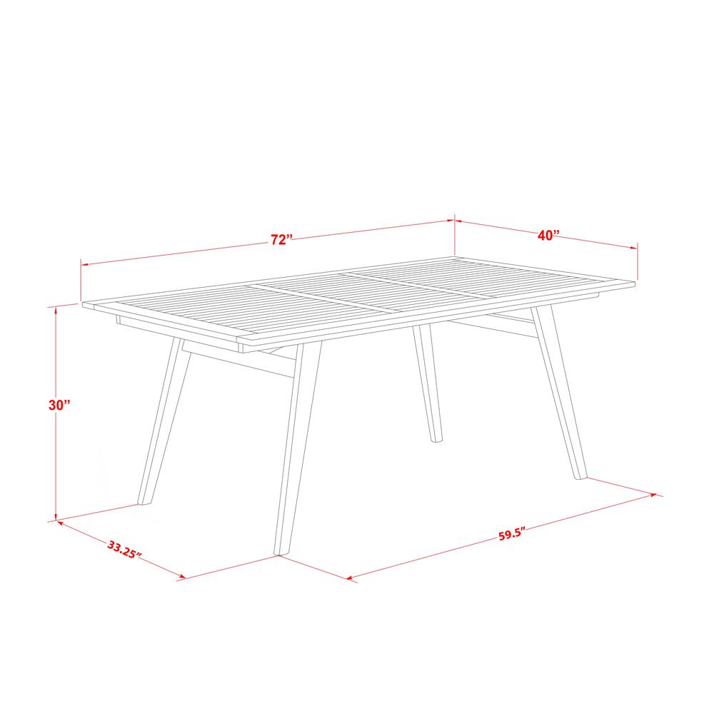 East West Furniture DEBS9CANA 9-Piece Table Set- 8 Patio Dining Chairs Ladder Back and Small Outdoor Table and Rectangle Top with Wooden 4 legs - Natural Oil Finish