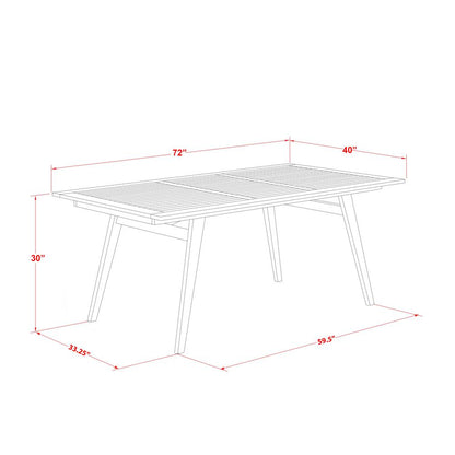 East West Furniture DEBS9CANA 9-Piece Table Set- 8 Patio Dining Chairs Ladder Back and Small Outdoor Table and Rectangle Top with Wooden 4 legs - Natural Oil Finish