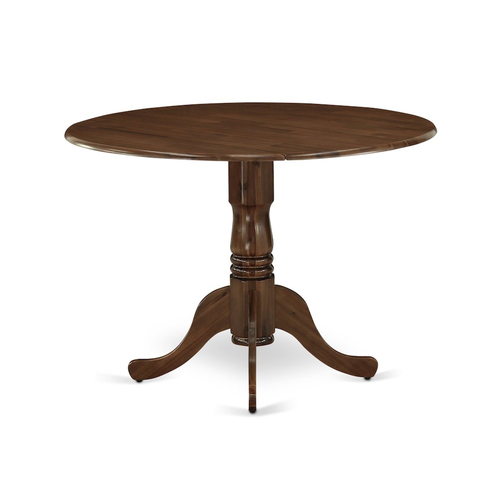 3 Piece Dining Table Set Contains a Round Kitchen Table with Dropleaf