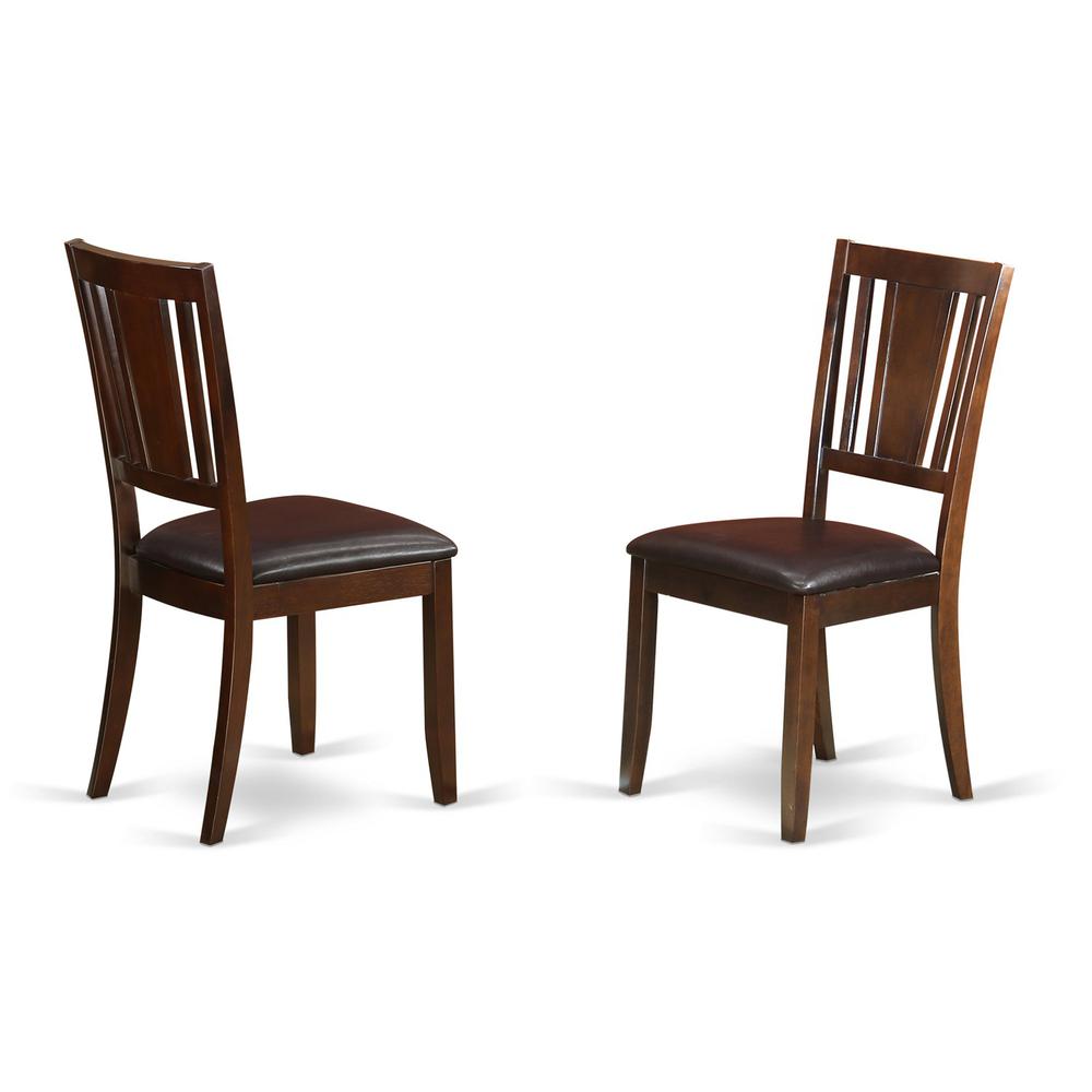 3  Pc  set  with  a  Round  Kitchen  Table  and  2  Leather  Dinette  Chairs  in  Mahogany
