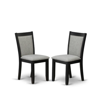 V676MZ606-7 7 Pc Dinette Set - Distressed Jacobean Wood Table with 6 Shitake Kitchen Chairs - Wire Brushed Black Finish