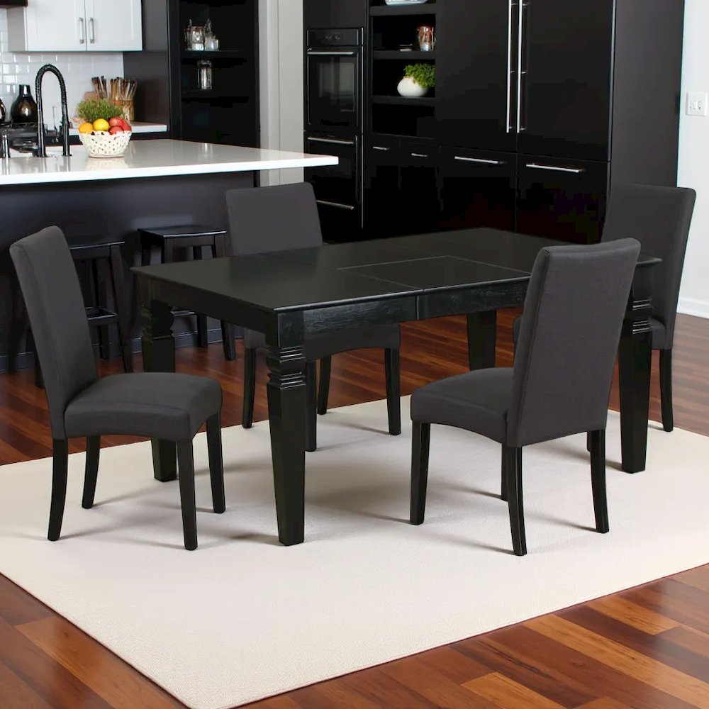 Elegant Black Dining Room Table Set – Kitchen Table and Chairs for 4
