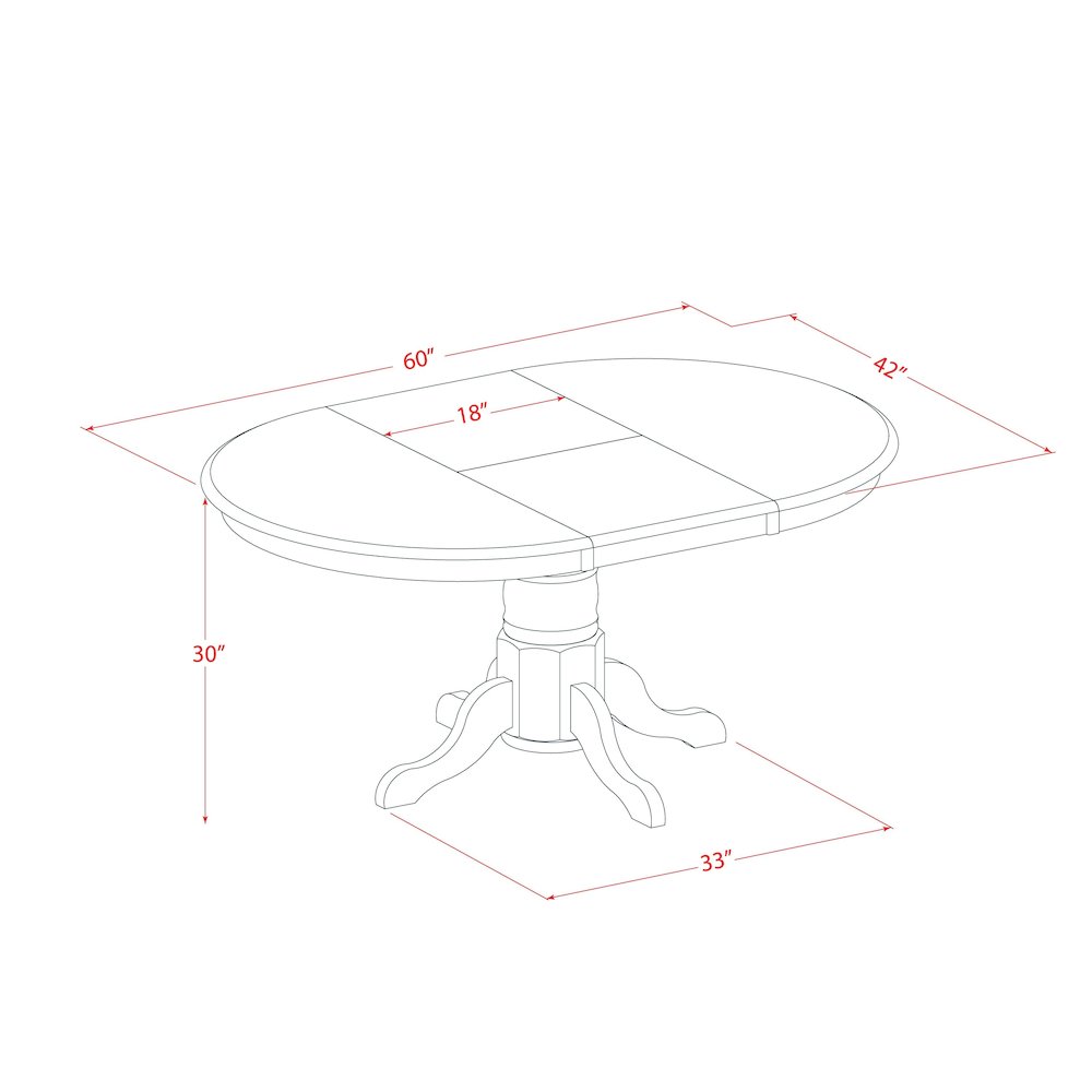 Oval Table with 18" Butterfly leaf -Black and Cherry