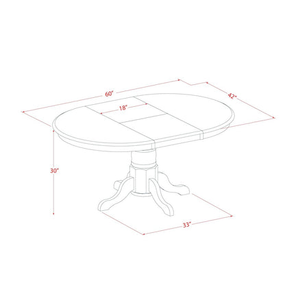 Oval Table with 18" Butterfly leaf -Black and Cherry