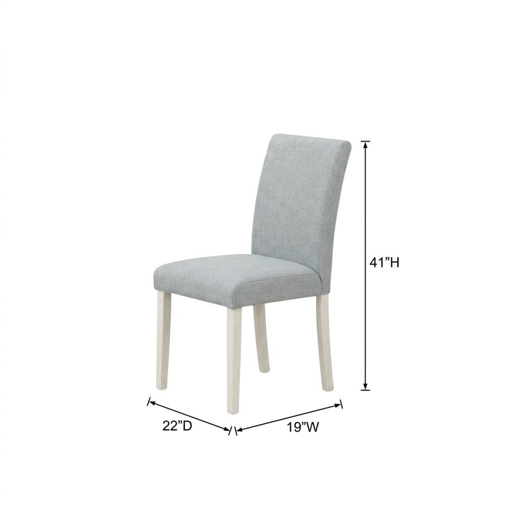 Solid Wood Linen Upholstered Modern Farmhouse Dining Chairs, Set of 2