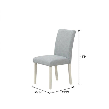 Solid Wood Linen Upholstered Modern Farmhouse Dining Chairs, Set of 2