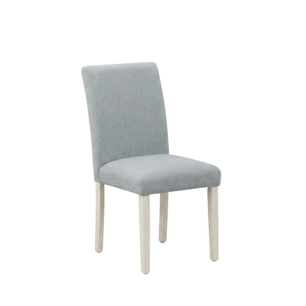 Solid Wood Linen Upholstered Modern Farmhouse Dining Chairs, Set of 2
