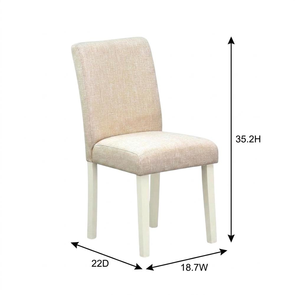Linen-Upholstered Parsons Dining Chair with High Back for Kitchen Table, Set of 2