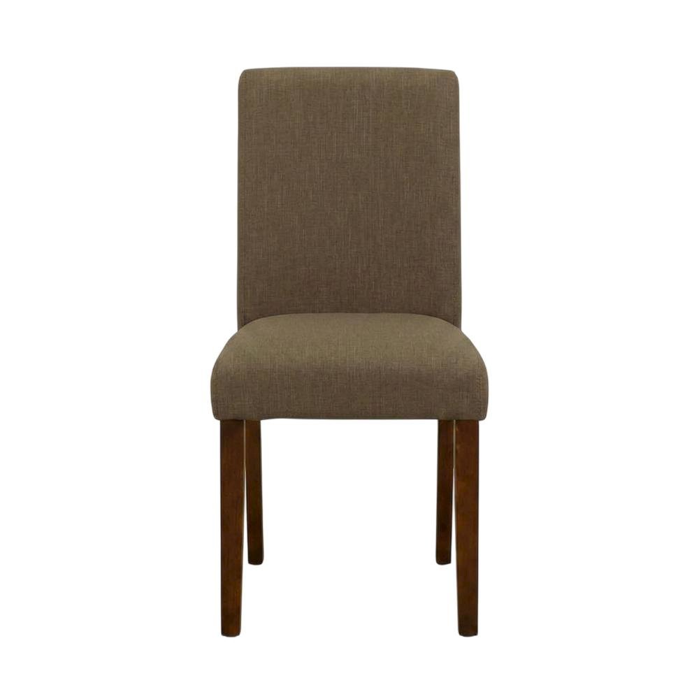 Upholstered Parsons Dining Chair with High Back for Dining Room, Mahogany, Set of 2