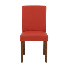 Upholstered Faux Leather High-Back Parson Chair for Dining Room