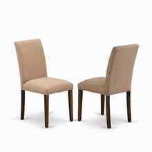 Solid Wood Linen Upholstered High-Back Parsons Dining Chairs, Set of 2