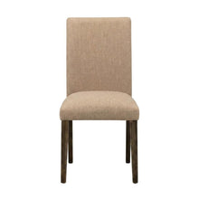 Solid Wood Linen Upholstered High-Back Parsons Dining Chairs, Set of 2