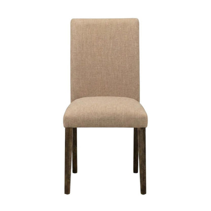 Solid Wood Linen Upholstered High-Back Parsons Dining Chairs, Set of 2