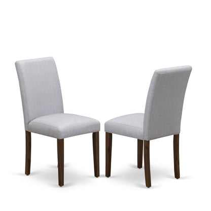 Solid Wood Linen-Upholstered Modern Dining Chair for Dining Room, Set of 2