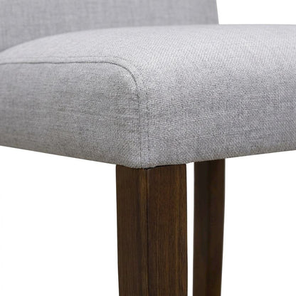 Solid Wood Linen-Upholstered Modern Dining Chair for Dining Room, Set of 2