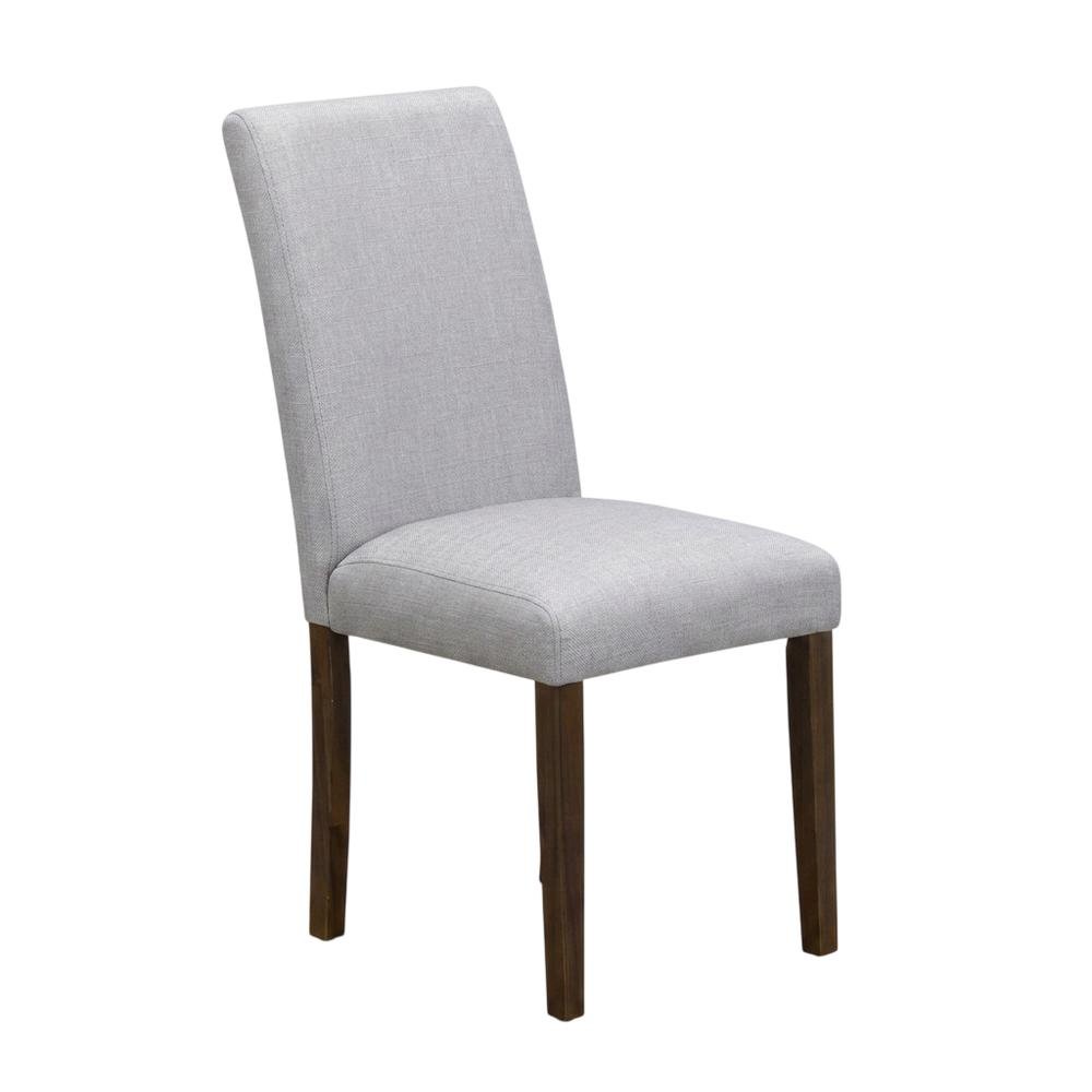Solid Wood Linen-Upholstered Modern Dining Chair for Dining Room, Set of 2