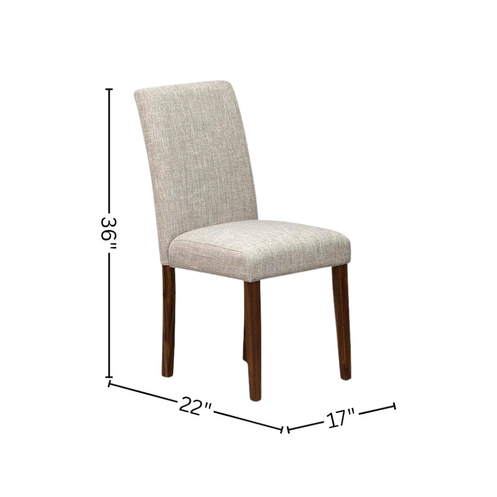 Parsons Dining Chairs, Set of 2, Doeskin Linen, High Back, Antique Walnut