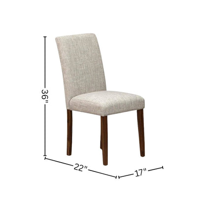 Parsons Dining Chairs, Set of 2, Doeskin Linen, High Back, Antique Walnut
