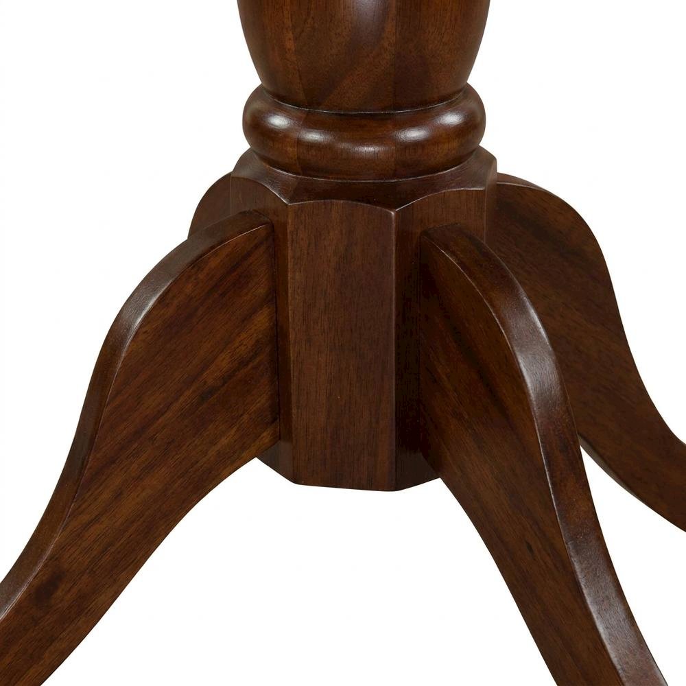 Solid Wood Round Pedestal Kitchen and Dining Table, Compact, Mahogany