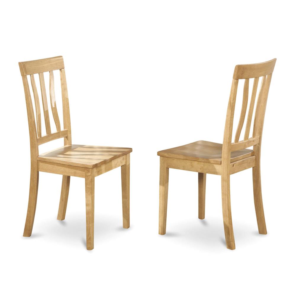 AMAN3-OAK-W 3 Piece Dinning Table Set - 1 Dining Table and 2 Oak Mid Century Dining Room Chairs - Oak Finish