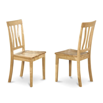 AMAN3-OAK-W 3 Piece Dinning Table Set - 1 Dining Table and 2 Oak Mid Century Dining Room Chairs - Oak Finish