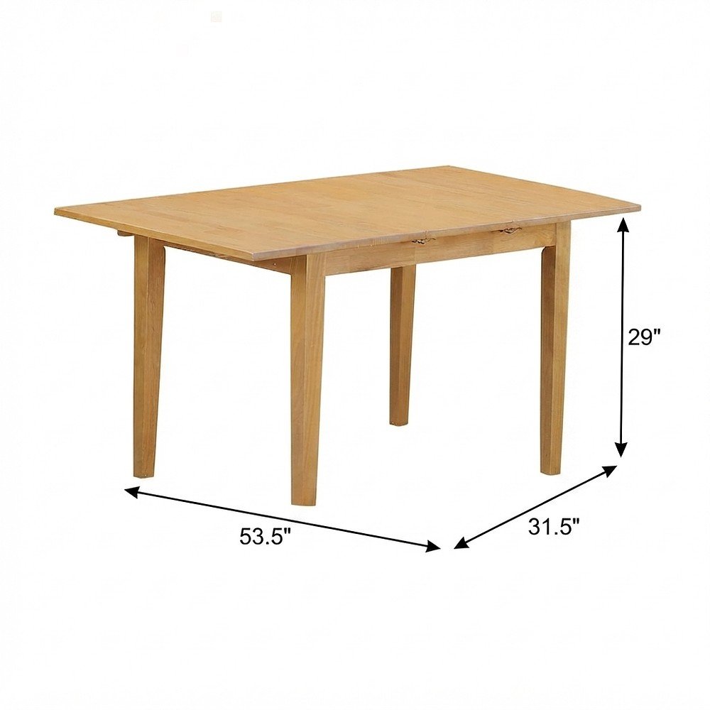Rectangular Extendable Dining Table with Butterfly Leaf Extension, Oak