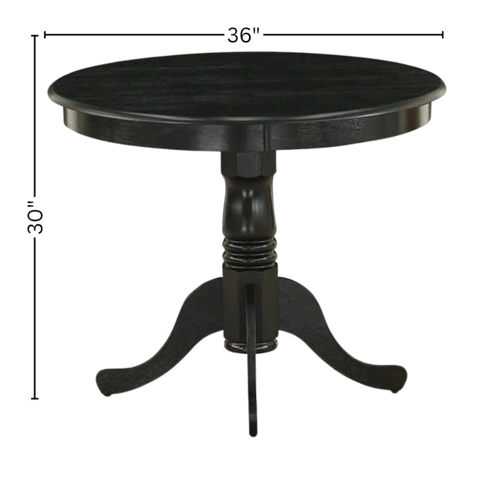 Round Dining Table, Pedestal Base, Cappuccino, Mid-Century, Solid Wood