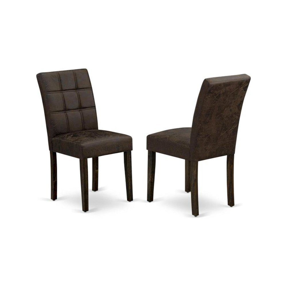 Wooden Parsons Dining Chair, Upholstered Kitchen and Dining Room Chair, Set of 2
