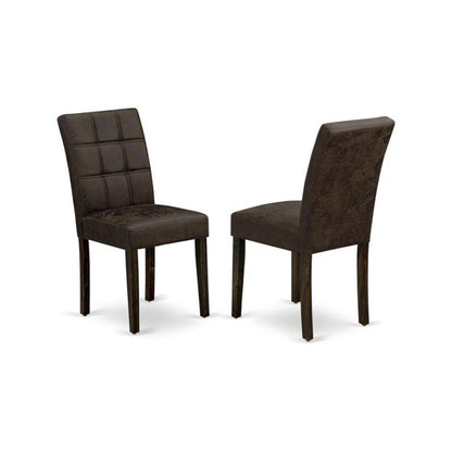 Wooden Parsons Dining Chair, Upholstered Kitchen and Dining Room Chair, Set of 2