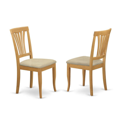 Elegant Wooden Dining Chairs with Cushioned Seat – Set of 2, Oak Finish
