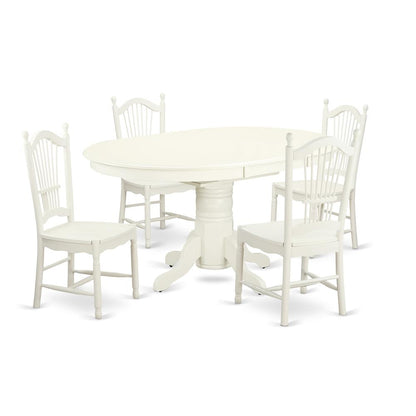Dining Room Set Linen White, AVDO5-LWH-W