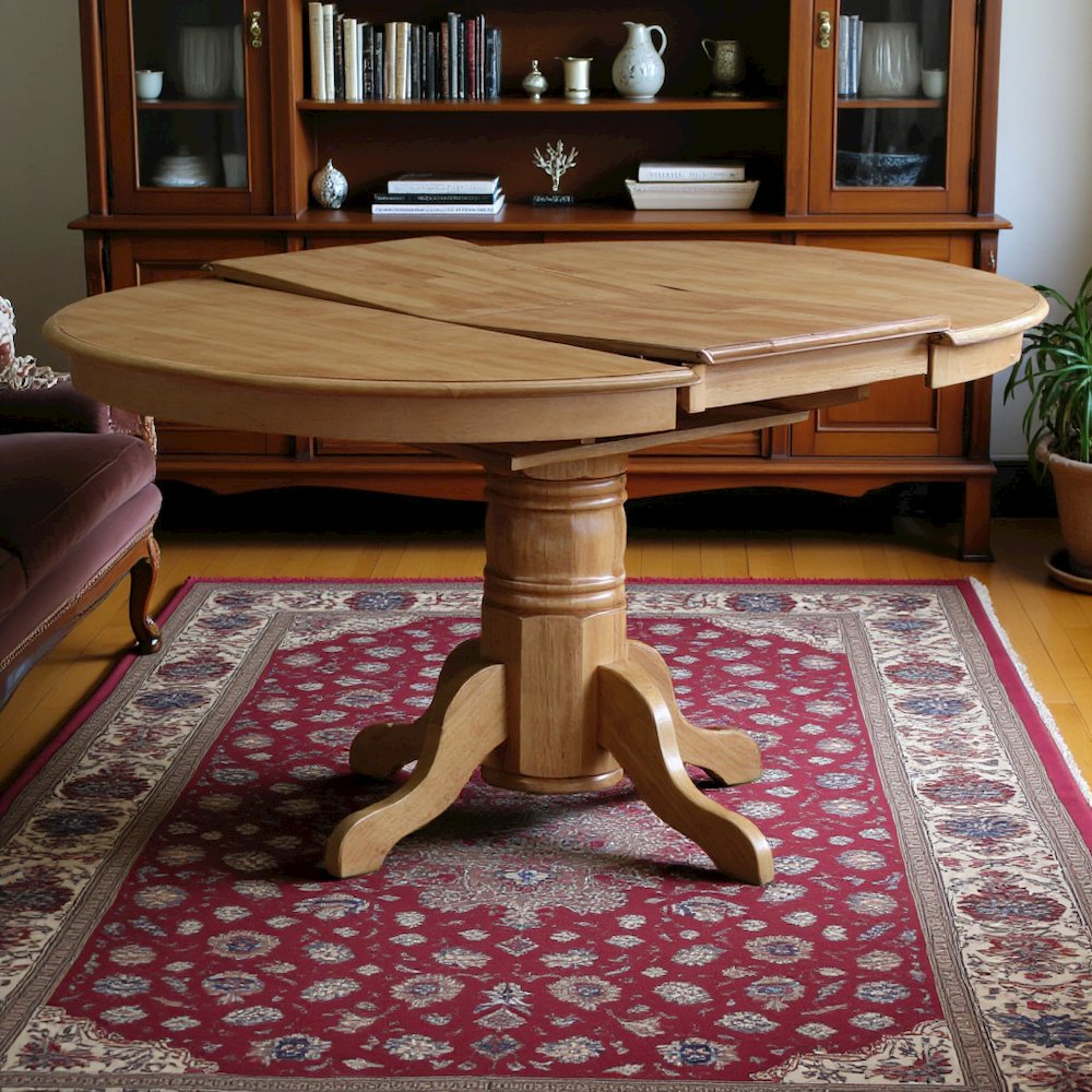 Elegant Oval Dining Table – Extendable Solid Wood Round Kitchen Table
