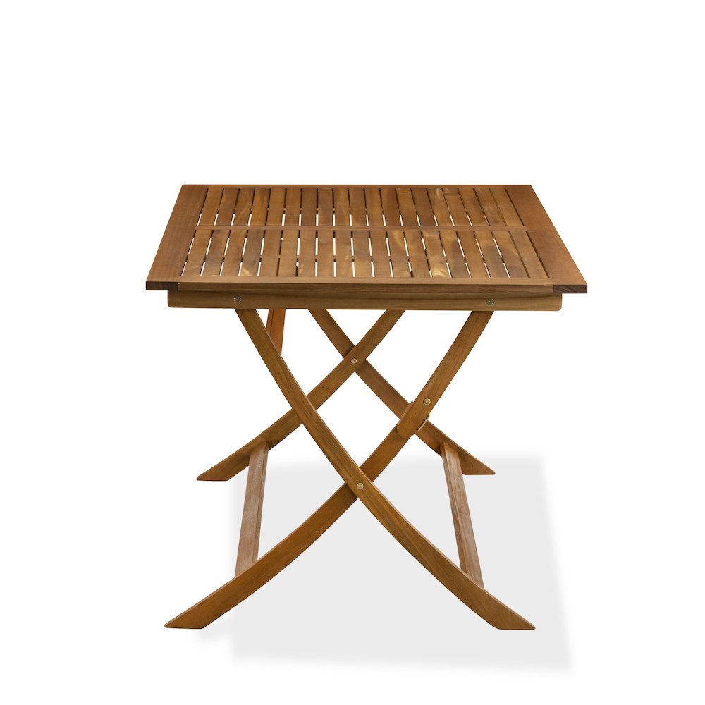 East West Furniture 5 Piece Excellent Folding Table Set- Great for The Shore, Camping, Picnics - Beautiful Wood Patio Table with 4 Lawn ArmChairs- Natural Oil Finish