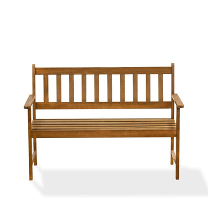East West Furniture Belmont Bench without Cushion made of Acacia wood in Natural Oil finish