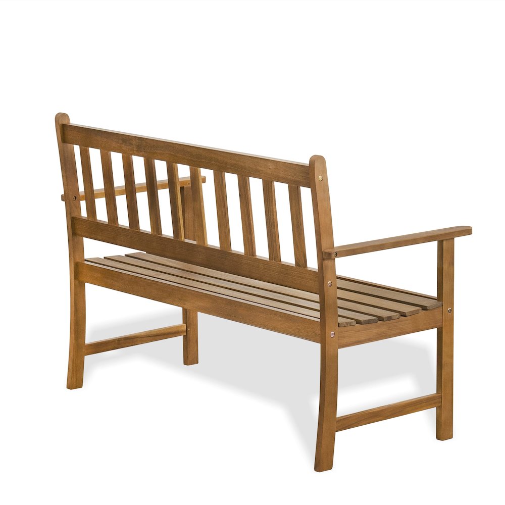 East West Furniture Belmont Bench without Cushion made of Acacia wood in Natural Oil finish