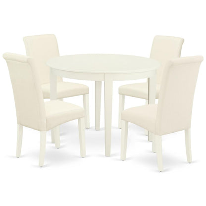Dining Room Set Linen White, BOBA5-WHI-01