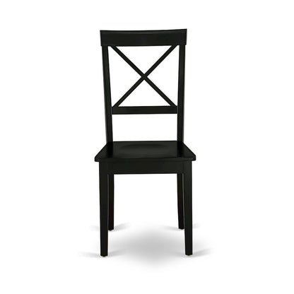 5-Piece Modern Dining Set, Black & Cherry