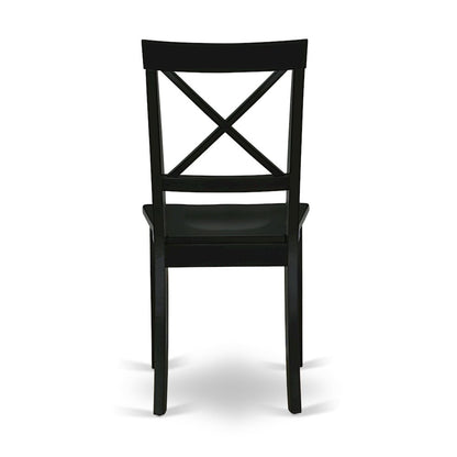 5-Piece Modern Dining Set, Black & Cherry