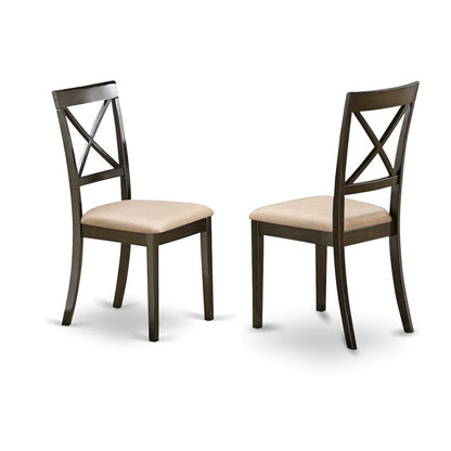 Solid Wood X-Back Dining Chair with Microfiber Upholstered Seat for Dining Room, Set of 2